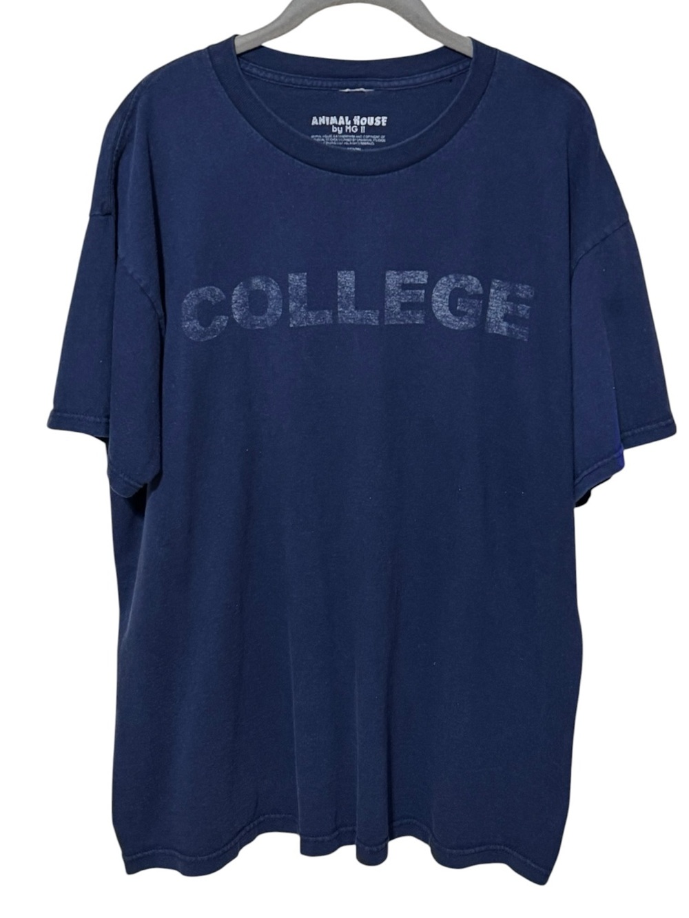 ANIMAL HOUSE College Graphic T-Shirt XL 23” p2p Navy - Picture 2 of 7